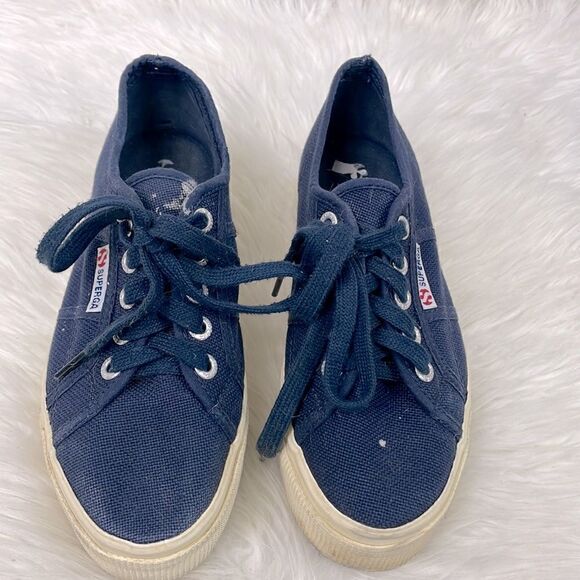 Superga | platform blue sneakers 5.0 canvas,laced up front closures. - Picture 3 of 8